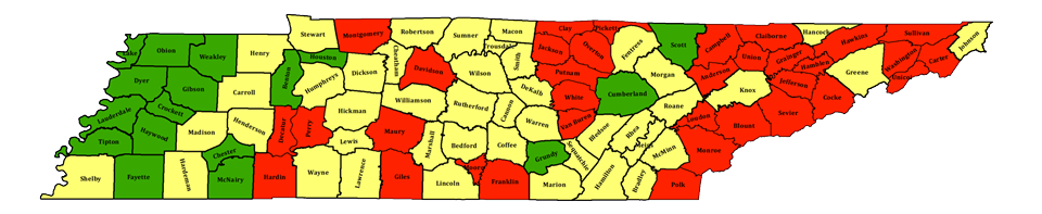 Map of Radon in TN - Radon 1